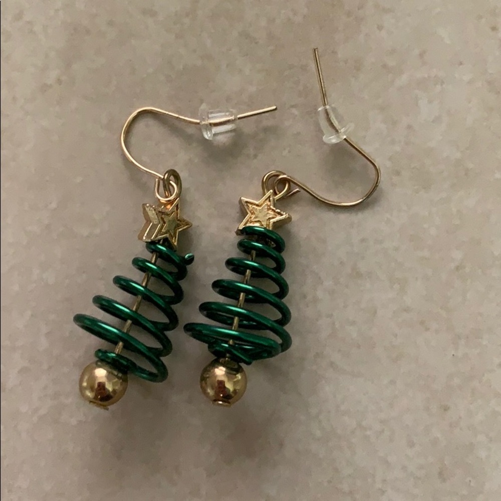 Spiral Christmas Tree Earrings